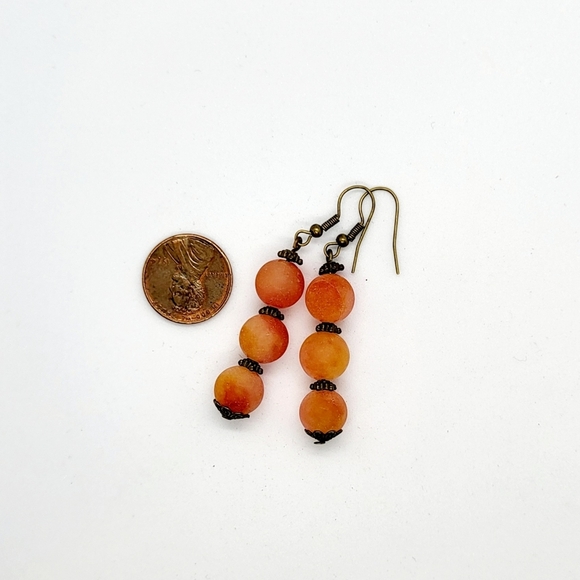 Frosted melon summer earrings - Picture 2 of 2